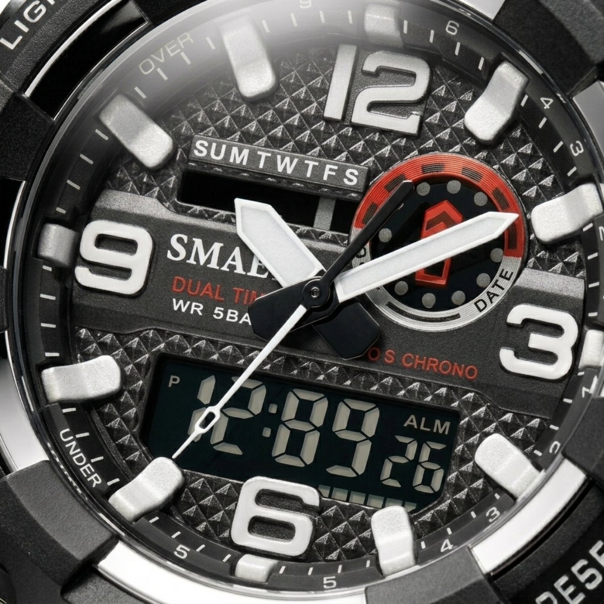 Relógio Masculino Smael AnaDigi 8035 Preto e Branco Preto/Branco 2