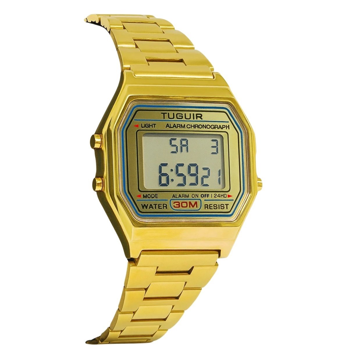 Relógio Unissex Tuguir Digital TG30316 Dourado Dourado 3