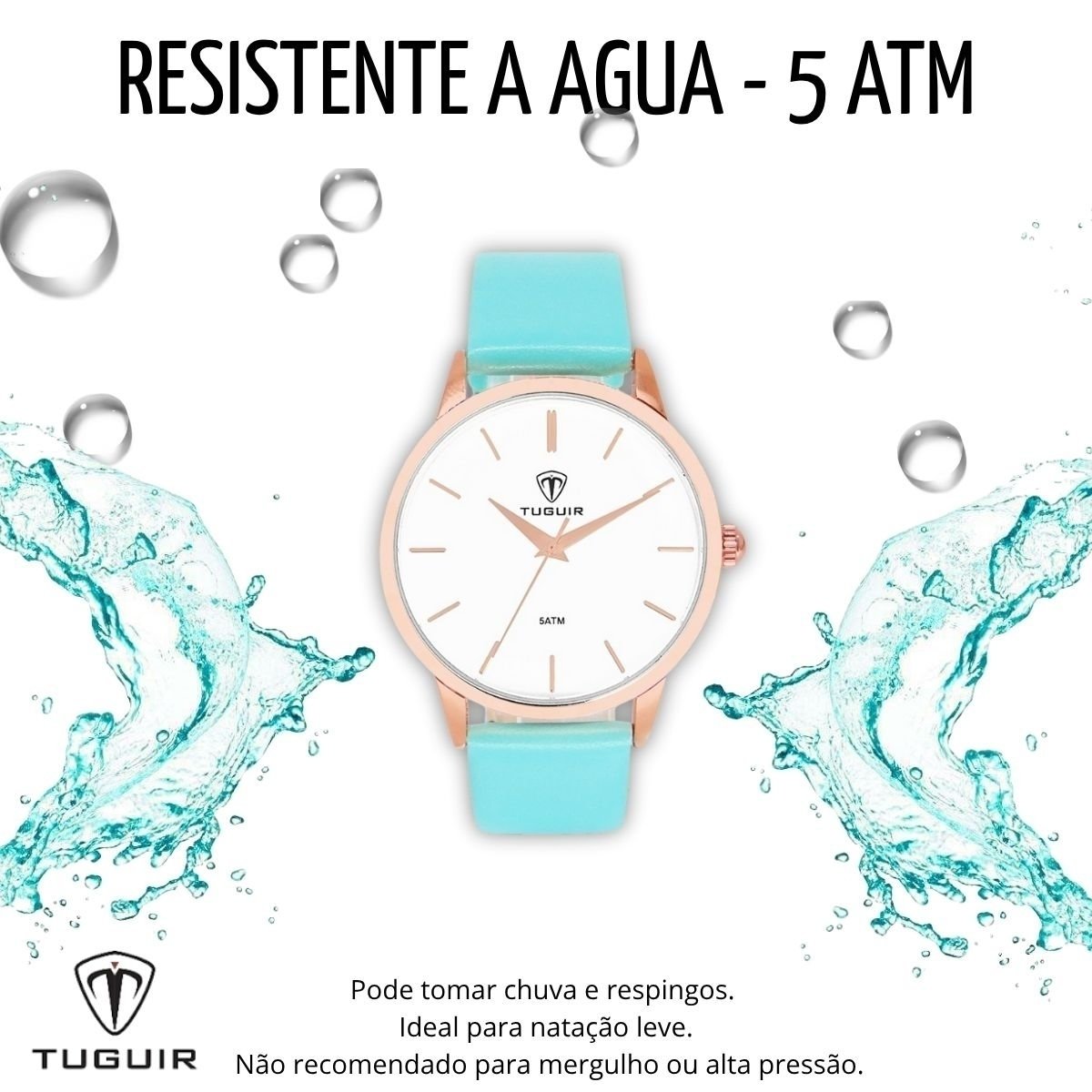 Relógio Feminino Tuguir Analógico TG106 Rose e Verde água Rose/Verde água 7