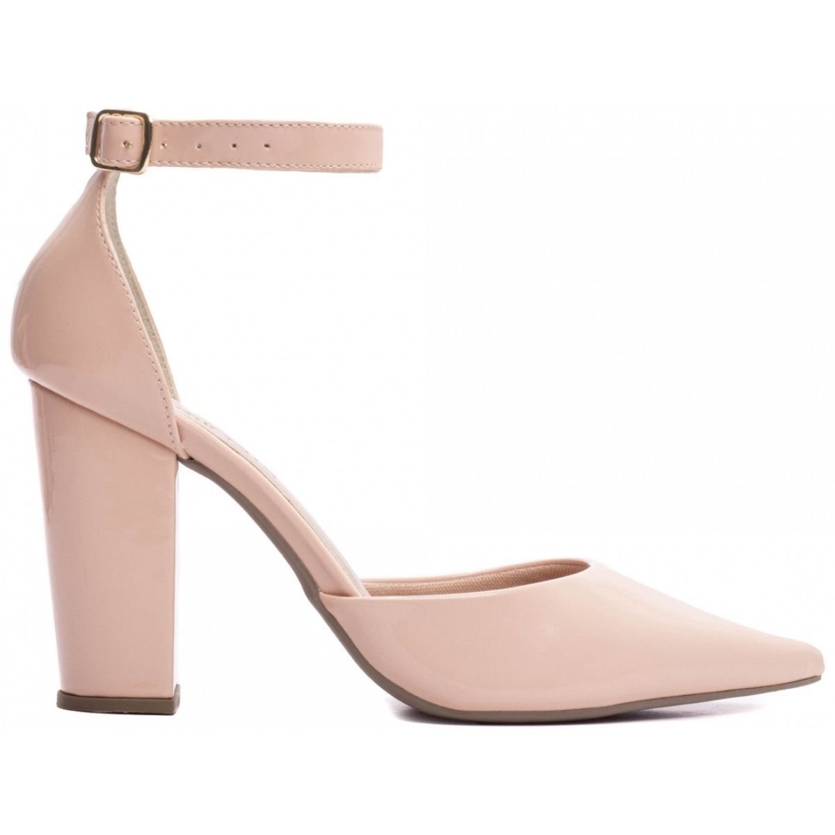 Scarpin Verniz Feminino com Salto Grosso Alto e Tira no Tornozelo Torricella Rose 4