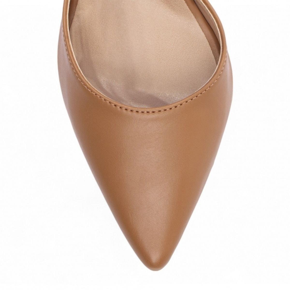Scarpin Feminino com Salto Grosso e Tiras com Spikes Dourados Torricella Caramelo 5
