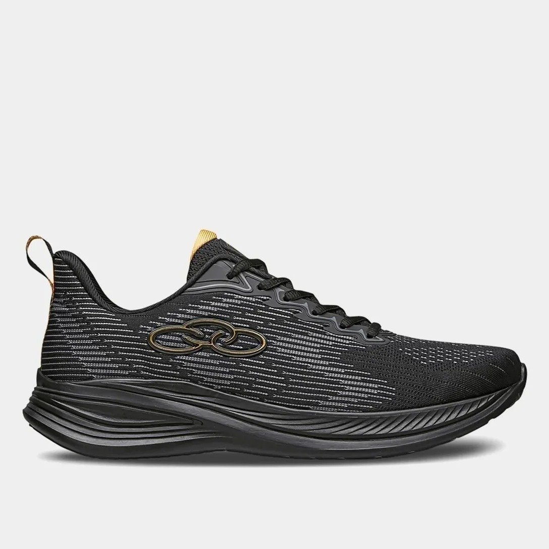 TENIS MASCULINO OLYMPIKUS MARTE  PRETO/DOURADO