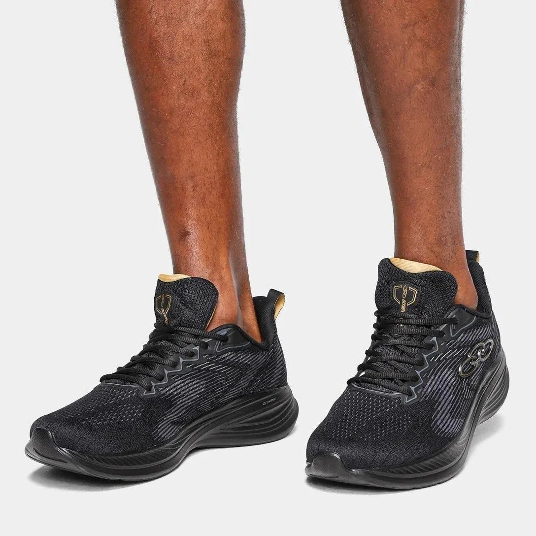TENIS MASCULINO OLYMPIKUS MARTE  PRETO/DOURADO Preto/Dourado 3