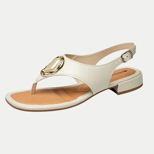 SANDALIA SALTO BAIXO MISSISSIPI MARFIM J0142
