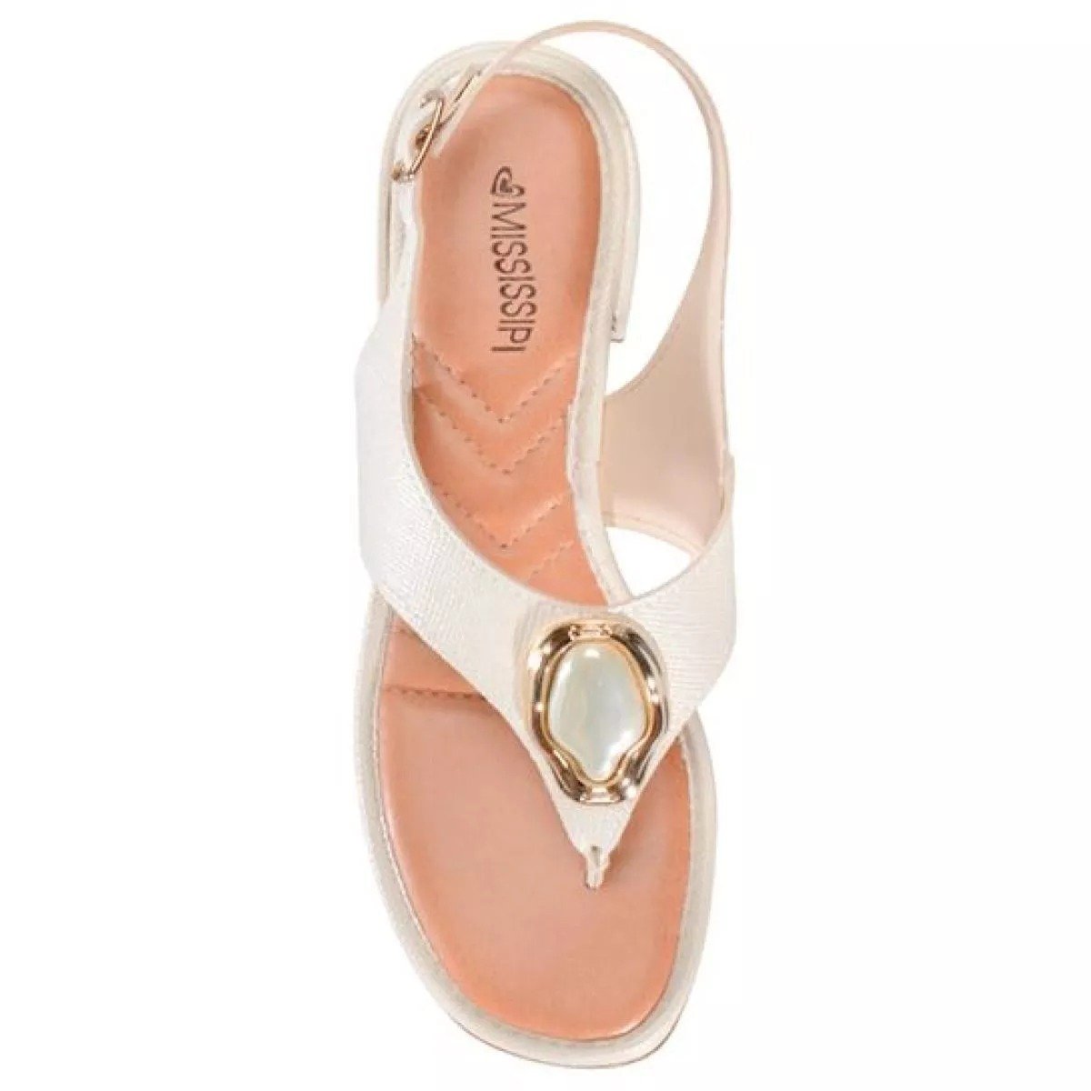 SANDALIA SALTO BAIXO MISSISSIPI MARFIM J0142 Marfim 3