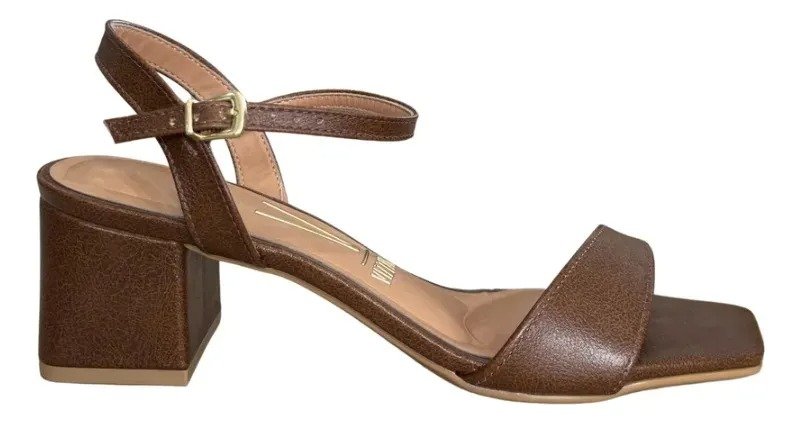 SANDALIA SALTO BLOCO VIZZANO CASTANHO 6579 100