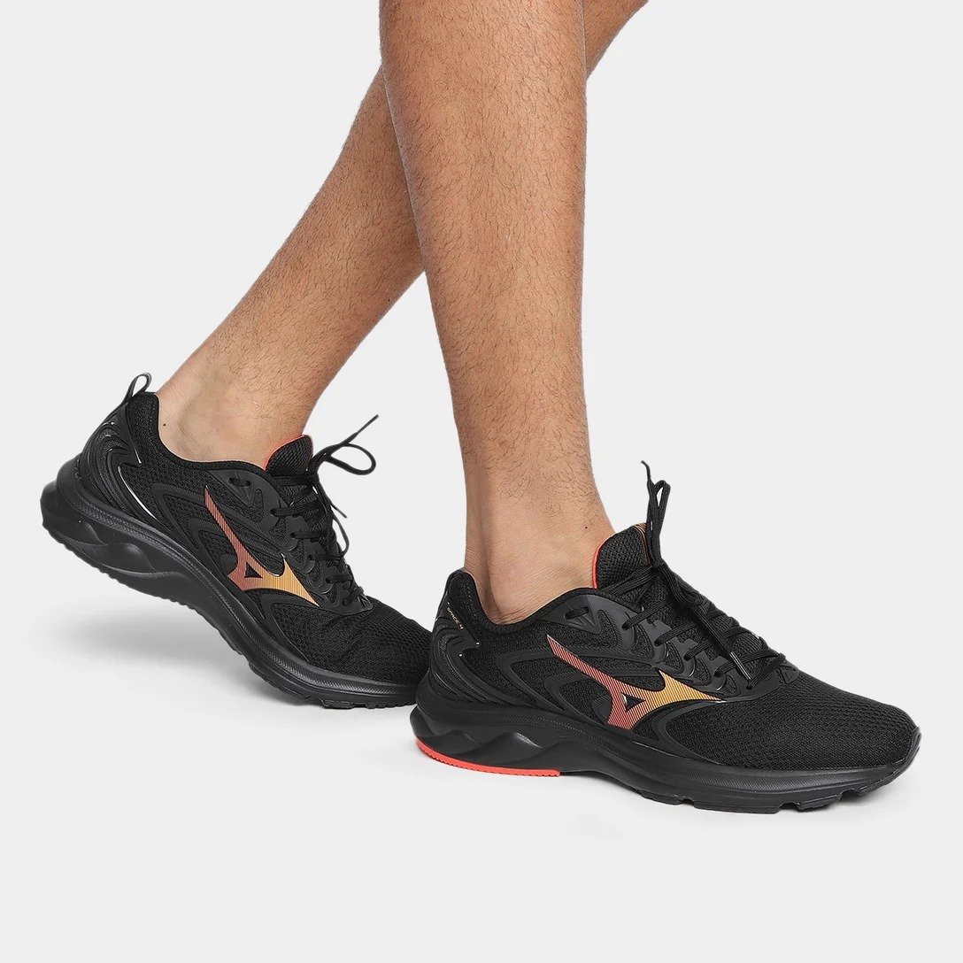 TENIS MASCULINO MIZUNO SPACE 4 NUMERAÇÃO ESPECIAL  PRETO Preto 4