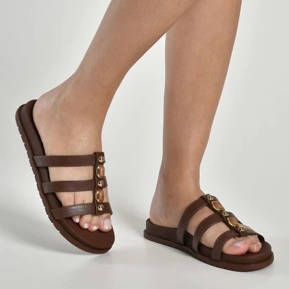 SANDALIA PAPETE VIA MARTE MARROM 174 026 01 Marrom 3