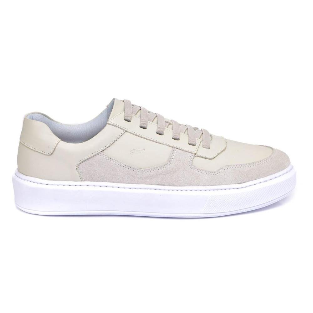 Tênis Casual Ferrara Canada 100% Couro Legítimo Masculino Off White 2
