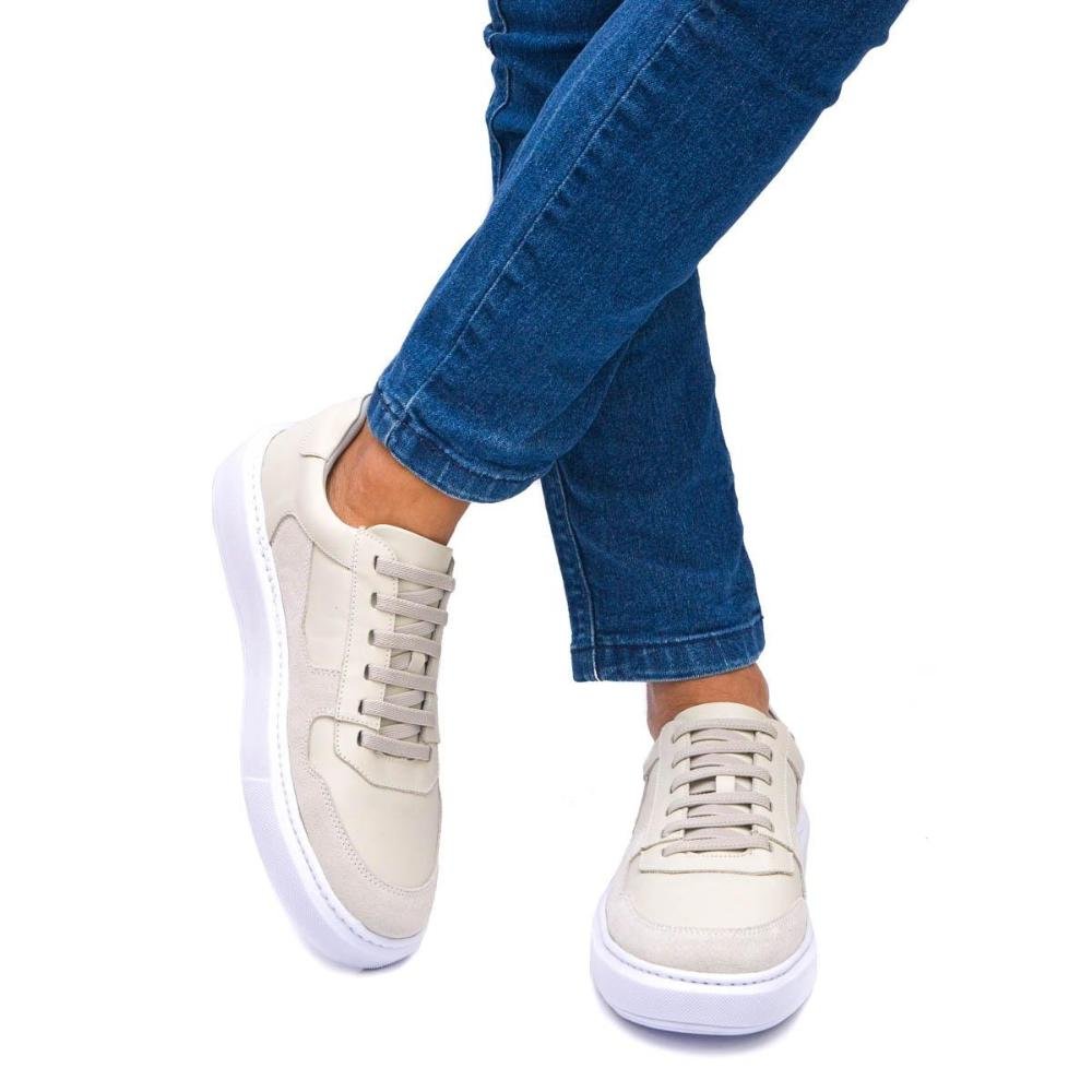 Tênis Casual Ferrara Canada 100% Couro Legítimo Masculino Off White 3