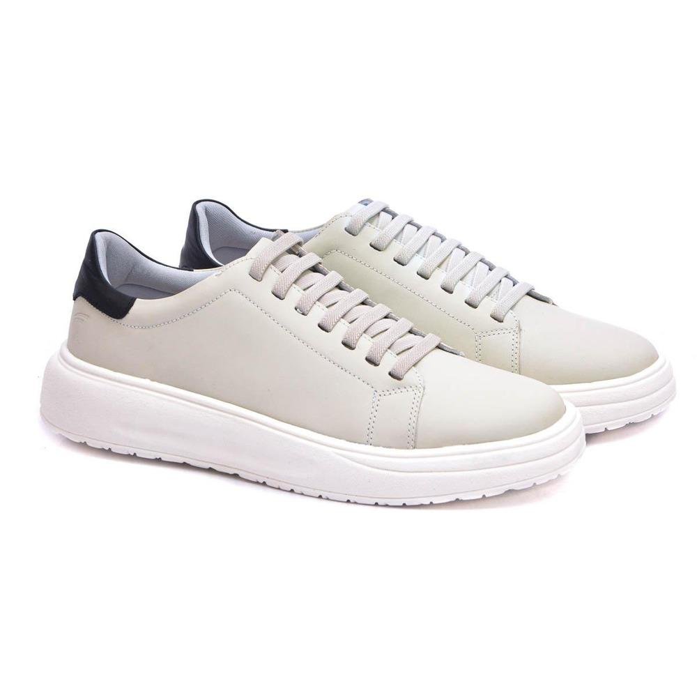 Tênis Casual Ferrara Bolt 100% Couro Legítimo Masculino Off White 4