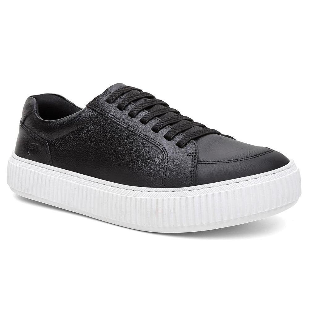 Tênis Casual Ferrara Malibu 100% Couro Legítimo Masculino Preto 3