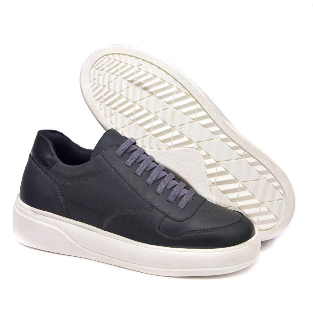 Tênis Ferrara Casual Tokio Couro Legítimo Masculino Grafite 3