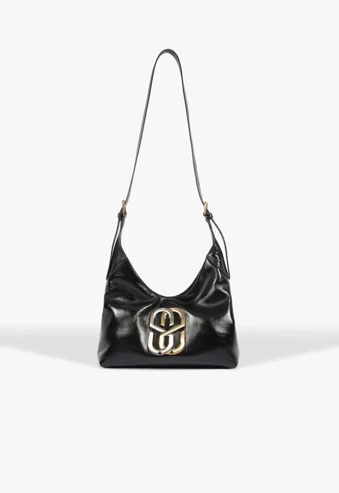 BOLSA SCHUTZ BOLSA HOBO VEGAS MÉDIA COURO PRETO