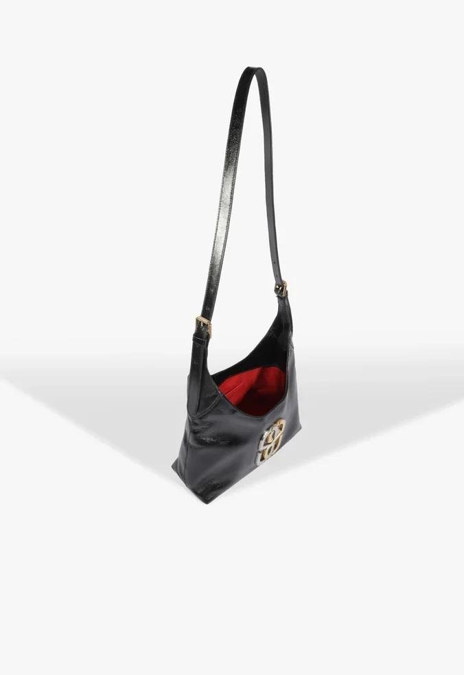 BOLSA SCHUTZ BOLSA HOBO VEGAS MÉDIA COURO PRETO Preto 3