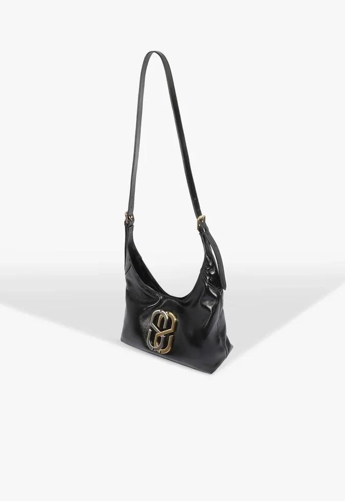 BOLSA SCHUTZ BOLSA HOBO VEGAS MÉDIA COURO PRETO Preto 5