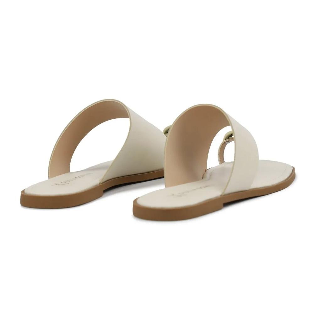 RASTEIRINHA GIULIA DOMNA RASTEIRA COURO COM ENFEITE OFF WHIT Off White 4