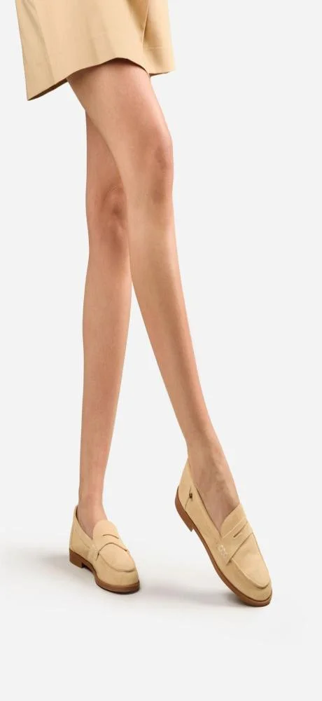 LOAFER CRAVO CANELLA MOCASSIM CASUAL COURO CAMURÇA NUDE Bege 2
