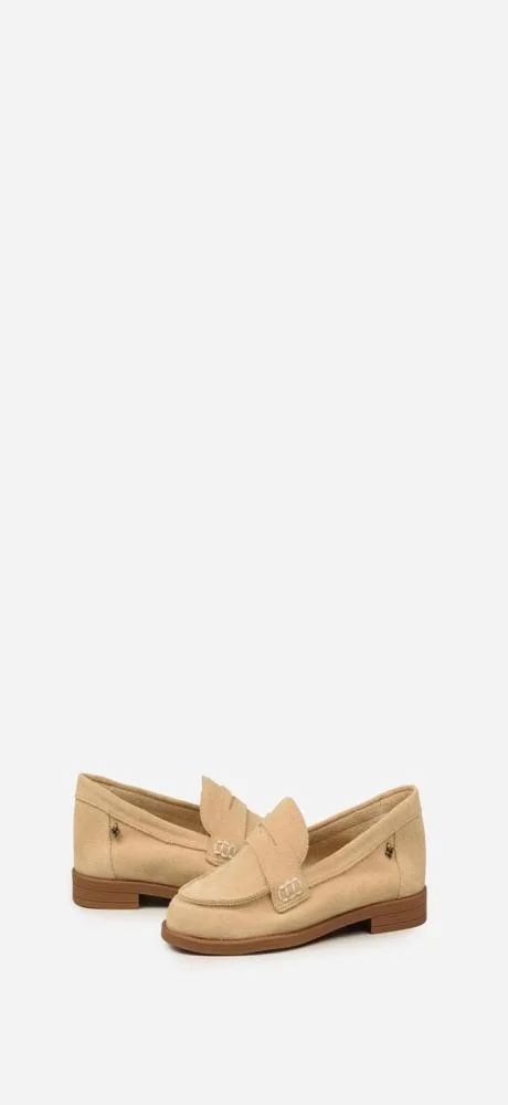 LOAFER CRAVO CANELLA MOCASSIM CASUAL COURO CAMURÇA NUDE Bege 3