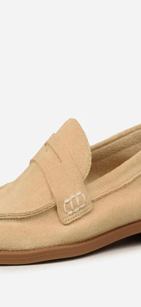 LOAFER CRAVO CANELLA MOCASSIM CASUAL COURO CAMURÇA NUDE Bege 4