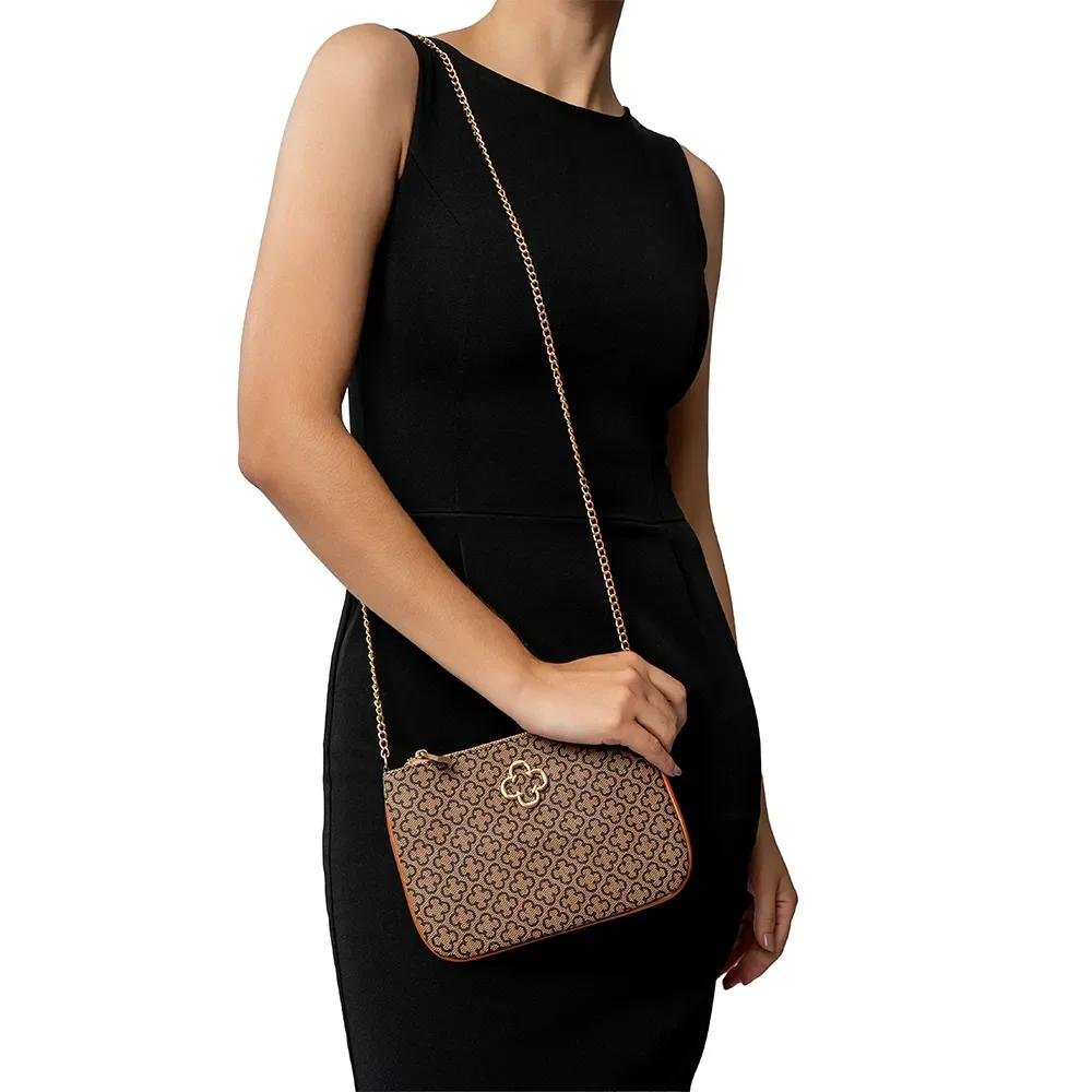 BOLSA CAPODARTE BOLSA ELENA PEQUENA MONOGRAMA MONOGRAMA Marrom 2