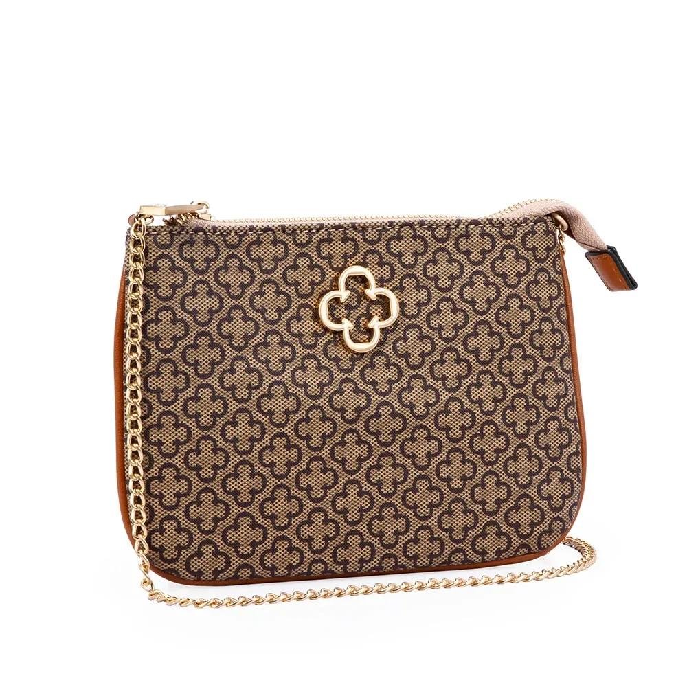BOLSA CAPODARTE BOLSA ELENA PEQUENA MONOGRAMA MONOGRAMA Marrom 4