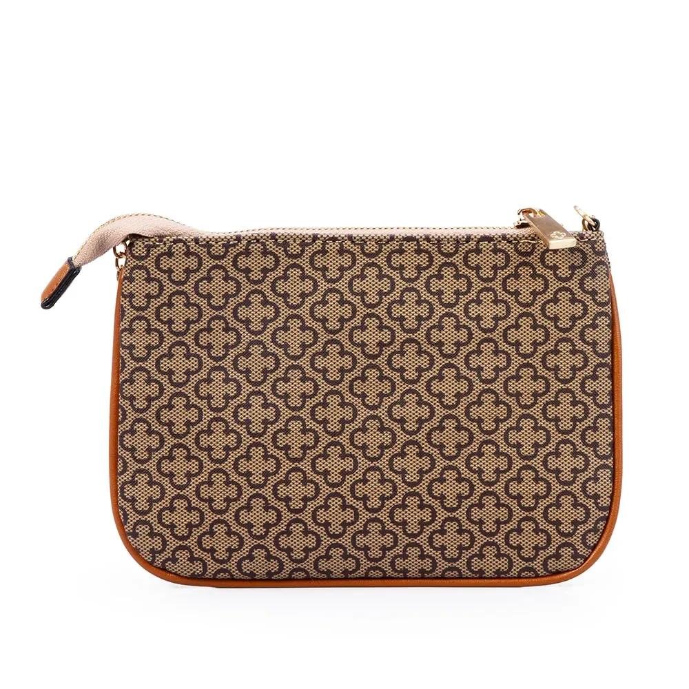 BOLSA CAPODARTE BOLSA ELENA PEQUENA MONOGRAMA MONOGRAMA Marrom 5