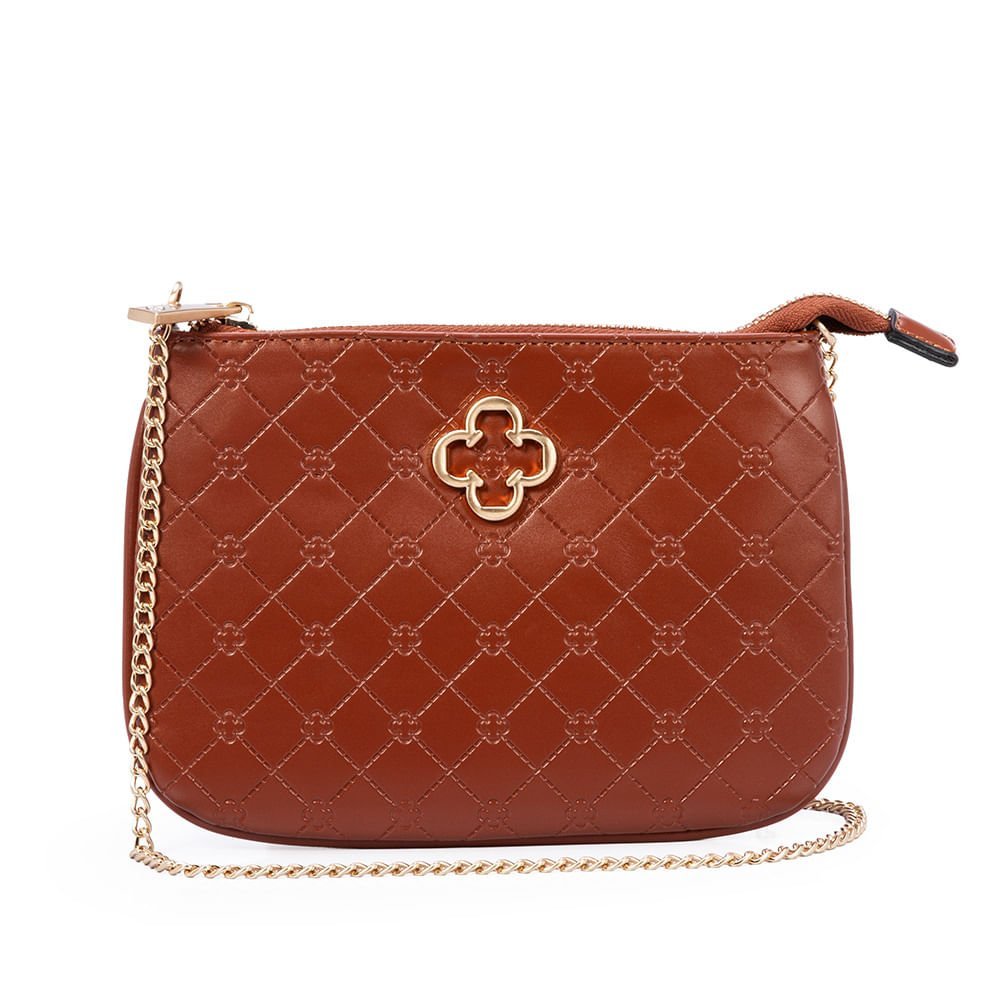 BOLSA CAPODARTE BOLSA ELENA PEQUENA MONOGRAMA CARAMELO
