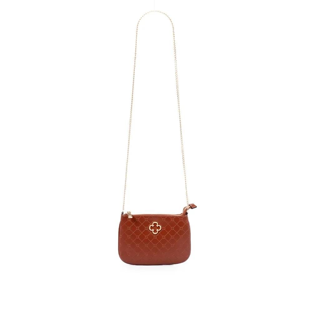 BOLSA CAPODARTE BOLSA ELENA PEQUENA MONOGRAMA CARAMELO Marrom 2