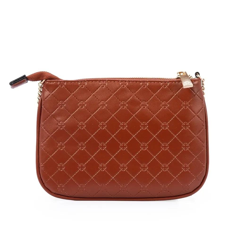 BOLSA CAPODARTE BOLSA ELENA PEQUENA MONOGRAMA CARAMELO Marrom 4