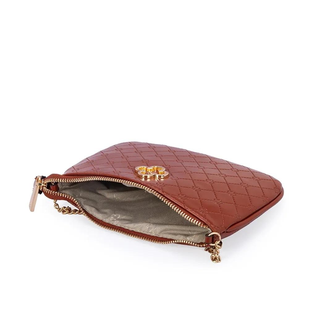 BOLSA CAPODARTE BOLSA ELENA PEQUENA MONOGRAMA CARAMELO Marrom 5