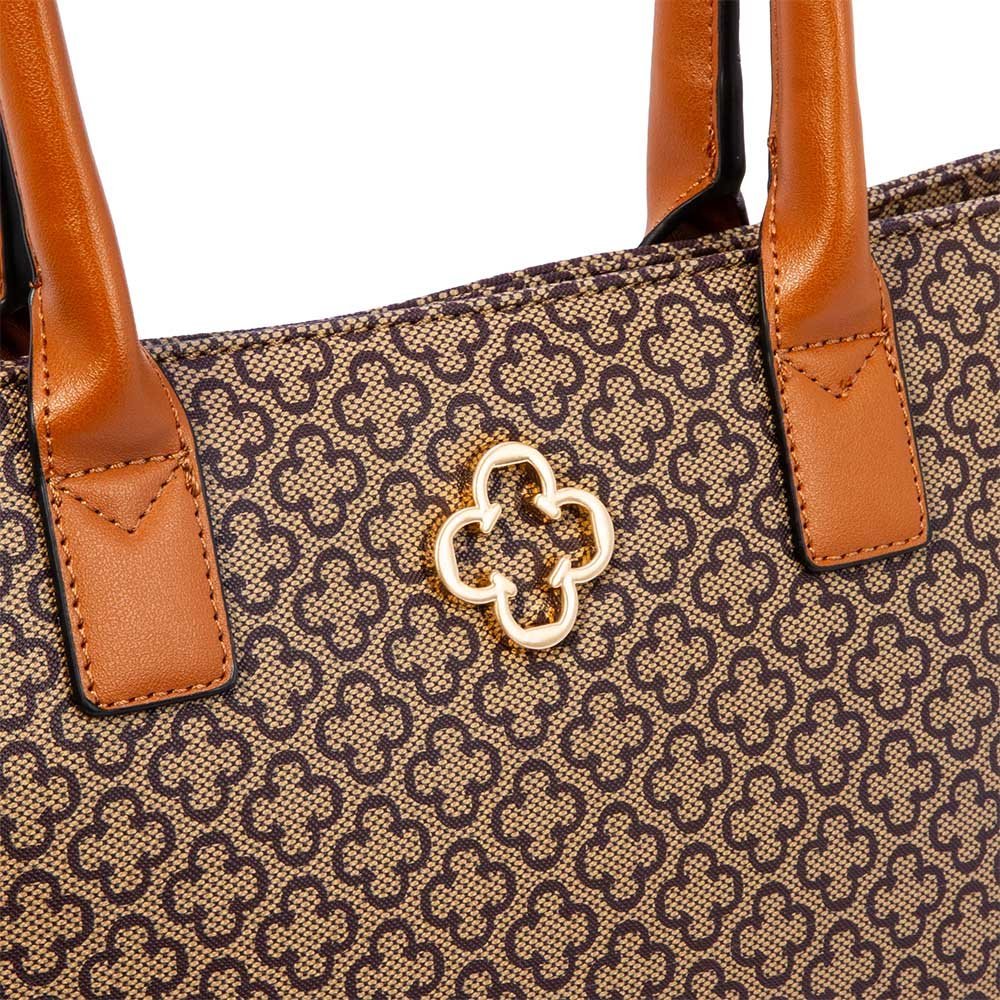 BOLSA CAPODARTE BOLSA DONATA SHOPPER MÉDIA MONOGRAMA Marrom 3