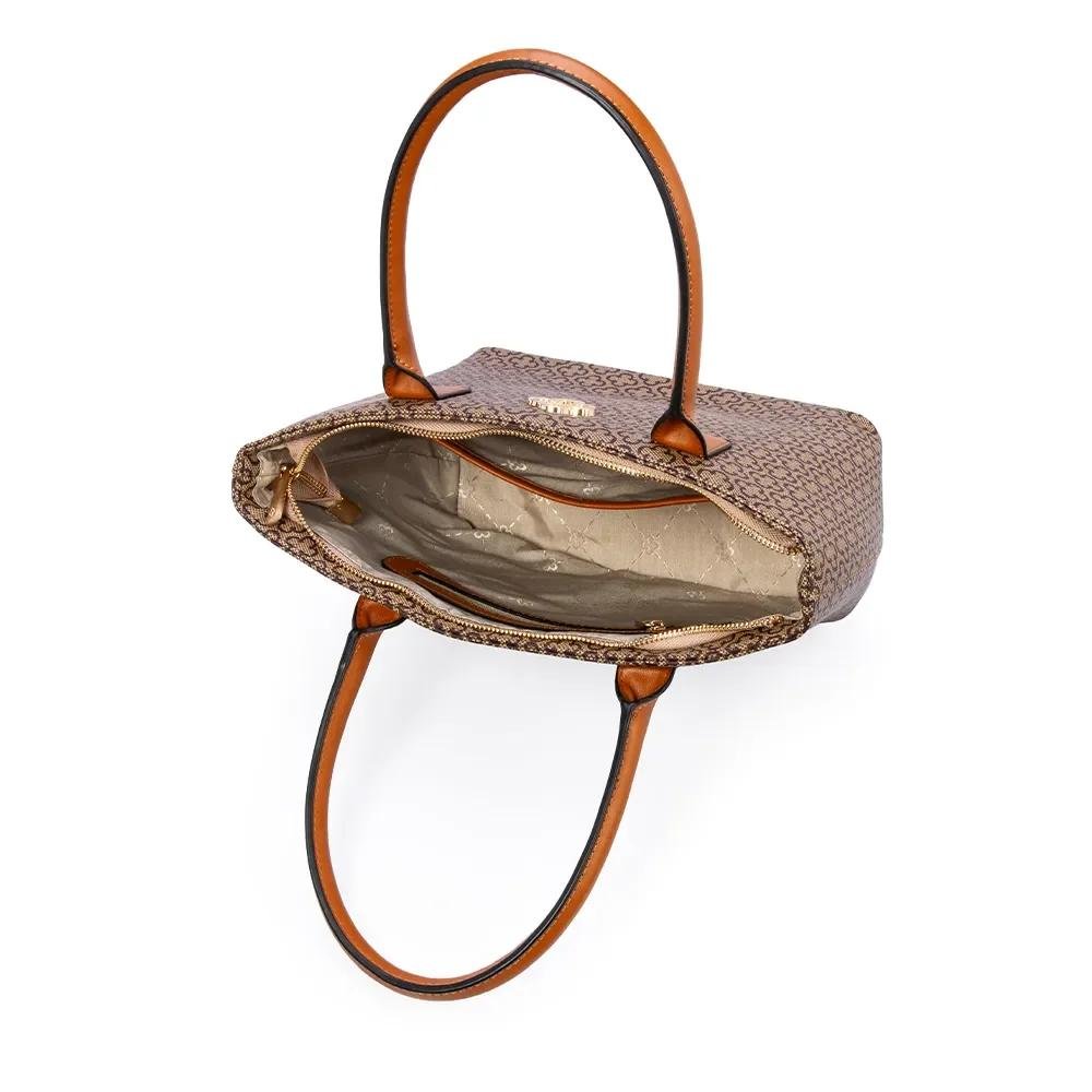 BOLSA CAPODARTE BOLSA DONATA SHOPPER MÉDIA MONOGRAMA Marrom 5