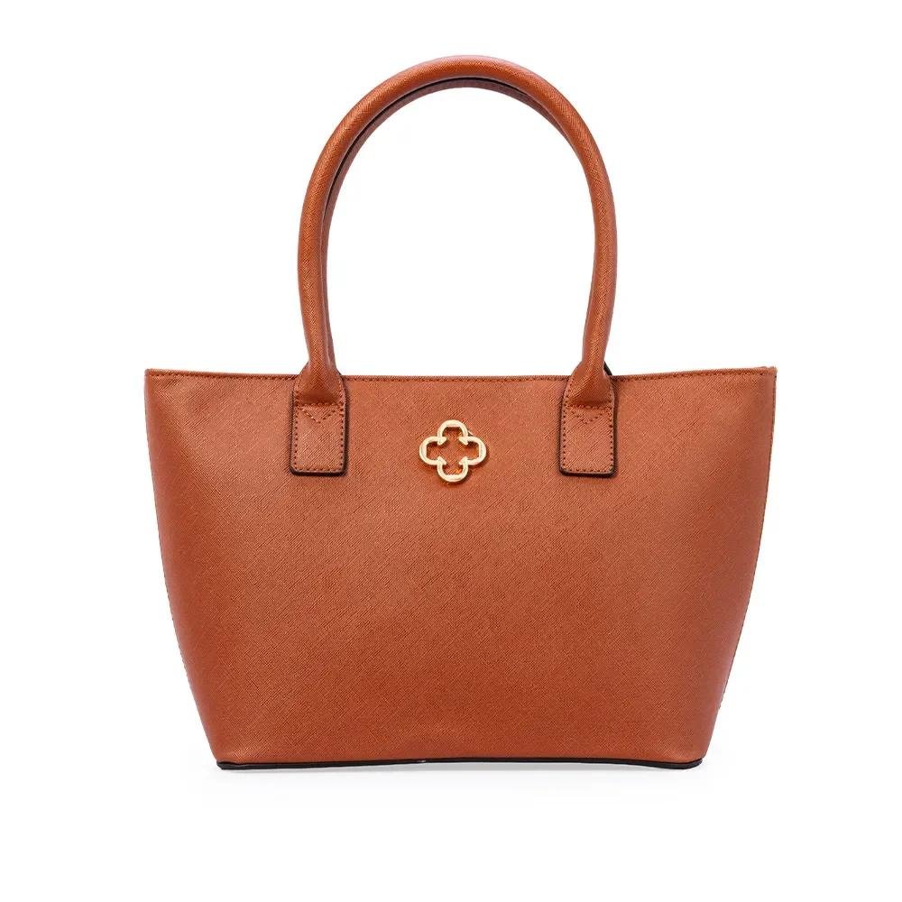 BOLSA CAPODARTE BOLSA DONATA SHOPPER MÉDIA CARAMELO