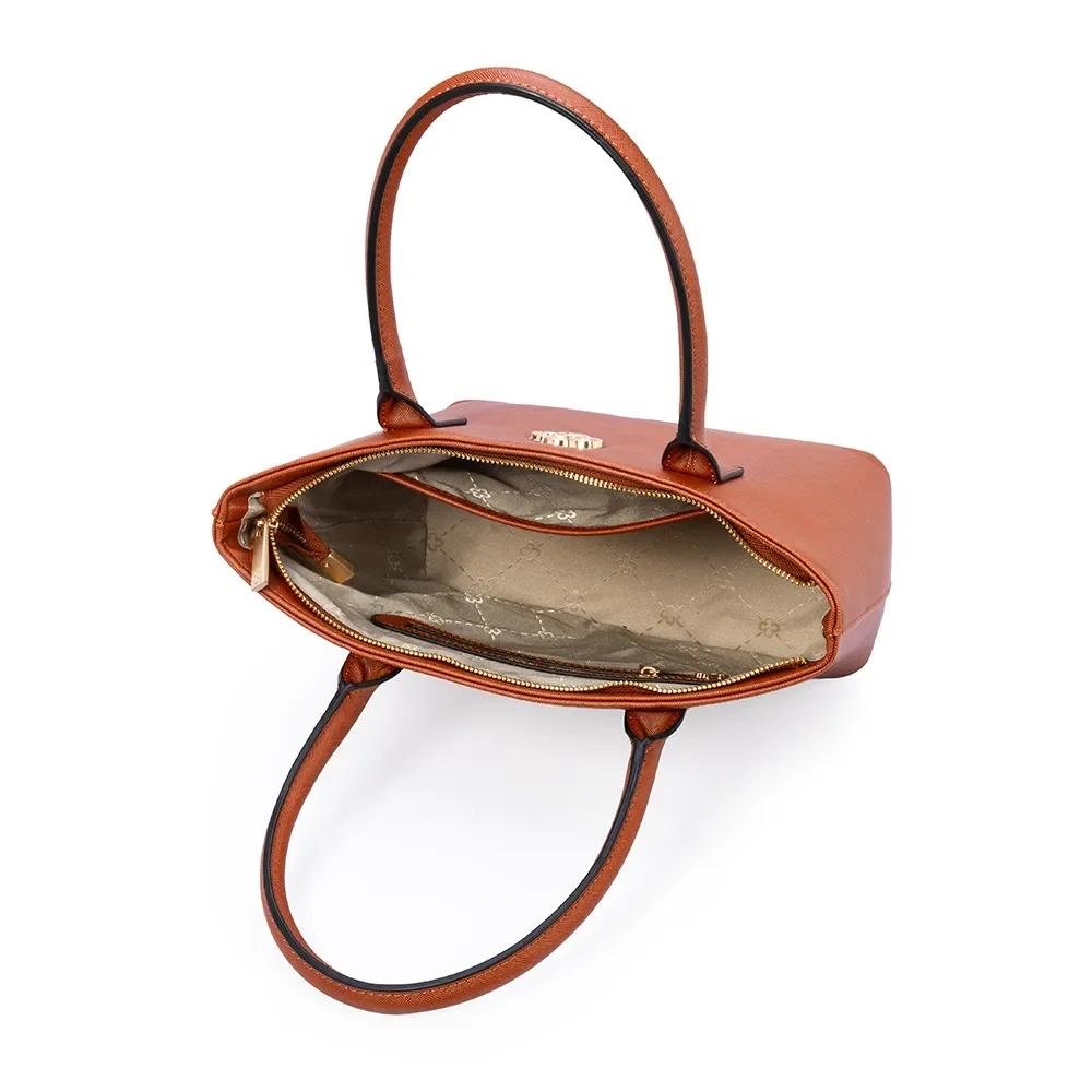 BOLSA CAPODARTE BOLSA DONATA SHOPPER MÉDIA CARAMELO Marrom 5